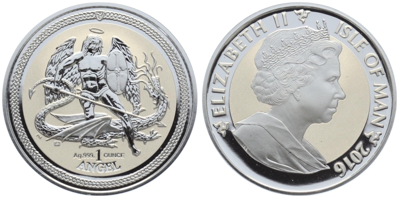 Isle of Man 1 Angel 2016 - 1 Unze Feinsilber